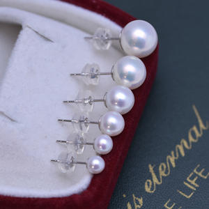 ต่างหูมุกน้ำจืดทรงกลมสีขาวขนาด 12-13 มม. เงินแท้ S925 ประดับเพชรซิคอนเต็มวง ดีไซน์หรูหรา - Product Image 4