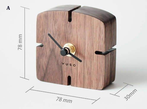 Reloj de Escritorio Cuadrado Minimalista de Madera, Reloj de Mesa Moderno y Natural, Esfera Artística Tallada, Relojes de Mesa Decorativos Compactos - Product Image 2