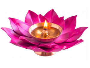 Purple Lotus Flower Diya Candle Holder Decorative <b>Oil</b> <b>Lamp</b> Indian Lotus Candle Stand Traditional Home Decor Festival Ornament - Product Image 1
