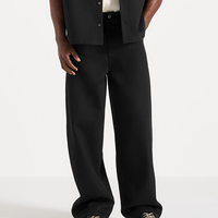Pantalon de jogging personnalisé de haute qualité pour homme, 100 % coton, chino kaki, grande taille, motif uni, taille élastique, coupe droite classique