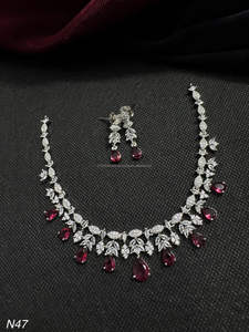 Classic American Diamond <b>Bridal</b> Jewelry <b>Set</b> Two-Piece <b>Necklace</b> and Earrings for Wedding Fashionable Classic Style - Product Image 2