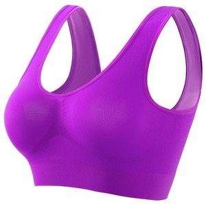 Medium Elasticity High Support Reversible Four-Way Stretch Front Sport <b>Bra</b> XS XXL Blue U-<b>NECK</b> Women Gym Fitness Workout - Product Image 3