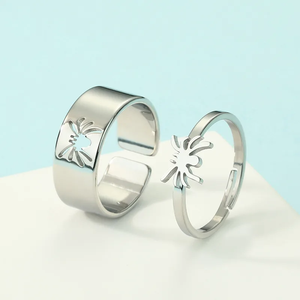 Anillos de Pareja Araña Dorada de Acero Inoxidable con Baño de Oro, Diseño Único de Animales, Joyería de Moda, Anillos a Juego para Amantes, Venta al por Mayor - Product Image 2
