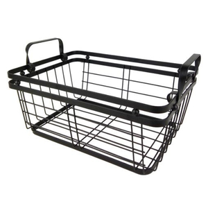 American Style Metal <b>Wire</b> <b>Storage</b> <b>Basket</b> With Handle Customized Size Black Color Uses In Home Kitchen Tabletop <b>Storage</b> <b>Basket</b> - Product Image 1