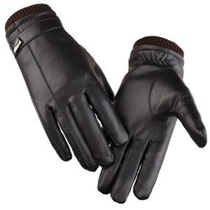 Guantes de Invierno para Hombre y Mujer, de Cuero PU, Cálidos, Térmicos, con Forro, para Conducir, con Pantalla Táctil - Product Image 1