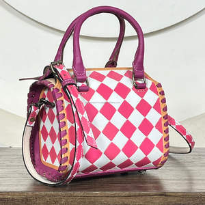 Nouveau Sac de Voyage Compact en Cuir Damier Fait Main de Luxe avec Poignée Supérieure et Bandoulière pour Femme - Product Image 4