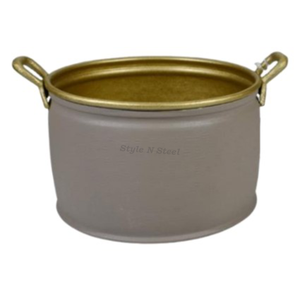 Jardinière Moderne Classique Bicolore en Fer Thermolaqué Durable Multi-usages pour Intérieur et Extérieur avec Drainage - Product Image 2