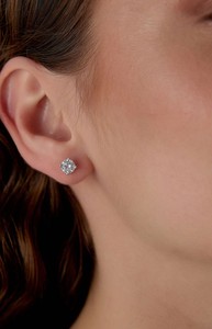 Pendientes de Diamantes Cultivados en Laboratorio, Corte Brillante, en Oro, Oro Rosa, Oro Blanco o Plata, VVS VS D E F, para Mujer - Product Image 6