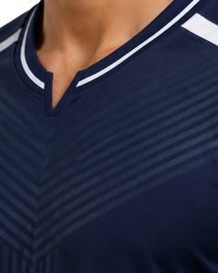 Camiseta Deportiva de Manga Corta para Hombre, Color Azul Marino y Blanco, de Secado Rápido, Transpirable, Personalizada, para Gimnasio, Entrenamiento y Ejercicio - Product Image 6