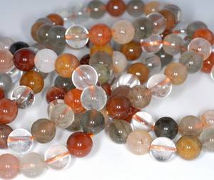 Perles rondes en quartz rutilé arc-en-ciel, pierres naturelles pour la fabrication de bijoux, bracelets, colliers, artisanat DIY - Product Image 2