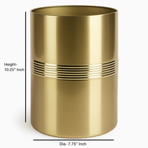 Poubelle élégante en métal doré, idéale pour les maisons modernes, les salles de bain, les entrées – Poubelle décorative, élégante et durable, fabriquée en Inde - Product Image 5