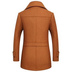 <b>Brown</b> <b>Wool</b> Coat Women Notched Lapel Long Jacket Zipper Button Winter Overcoat - Product Image 4