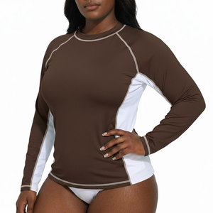 Women Long Sleeves Rash Guards and Swim Shorts Swim Pants Swimsuits Swimwear Beachwear for Ladies - Product Image 1