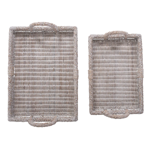 Bandeja de Servir Multiusos de Ratán Hecha a Mano de Calidad Premium con Asa de Madera Natural, Organizador de Mesa de Cocina para Bandejas Decorativas - Product Image 2