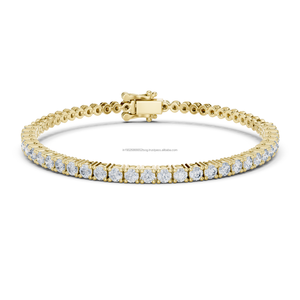 Modern Chic 14K Silver and Gold Mossanite Long Bracelet para mujer Joyas de diamantes para cada ocasión - Product Image 6