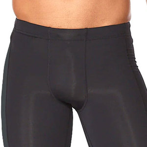 <b>Men</b> Compression <b>Shorts</b> Mid Waist Elastic Breathable Quick Dry Solid <b>Black</b> Spandex Nylon Casual Fit - Product Image 1