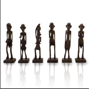 Handmade Carved Art Deco & Pop Art Wood Handicraft Figurines Set of 7 (Multi-piece Eco-Friendly <b>Tabletop</b> Decor) - Product Image 3