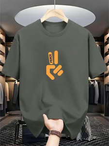เสื้อยืดผู้ชายทรงปกติ ขายดี ผ้าโพลีเอสเตอร์/คอตตอน เป็นมิตรกับสิ่งแวดล้อม ระบายอากาศได้ดี ทนทาน แฟชั่นทันสมัย - Product Image 3