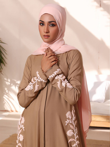 Vestido de Lino de Alta Calidad, Moda Dubái, Color Sólido, Abaya Holgada, Ropa Islámica para Mujer Musulmana, Abaya Lisa para Ramadán y Eid - Product Image 4