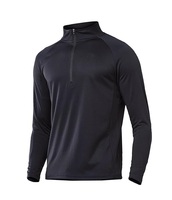 Pull à col zippé pour homme, chemise de course à manches longues, évacuation de l'humidité, séchage rapide, sportive, tricotée, personnalisable
