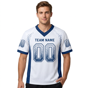 Maillot de football américain blanc personnalisé – Maillot d'équipe par sublimation avec nom et numéro du joueur, fabricant et fournisseur OEM - Product Image 1