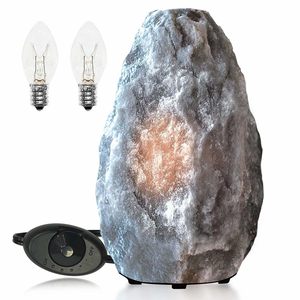 Custom Packaging Natural Gray Himalayan Crystal Salt Lamp Pyramid Shape with Dimmer <b>Touch</b> <b>Switch</b> Hand Carved Rock Salt Lamp - Product Image 3