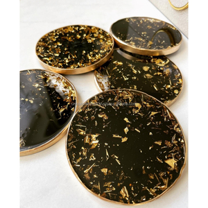Sous-verres artistiques en résine scintillante effet Océan, faits à la main, élégants, durables, écologiques, pour la maison, les mariages, style moderne - Product Image 4