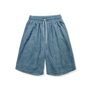 Shorts d'entraînement décontractés mi-taille 100 % polyester effet laine pour l'été, boxe, Muay Thai, combat, avec fermeture élastique, motif uni - Product Image 5