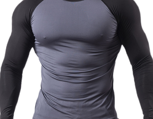 Hauts de compression actifs pour l'entraînement physique, mélange de coton léger et durable, t-shirt de compression à manches courtes à séchage rapide pour homme - Product Image 3