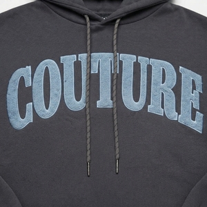 Couture Crop Hoodie Oversized Batwing Sleeve Glitter Print Front Logo Unisex Autumn Fashion Sweatshirt - Product Image 5