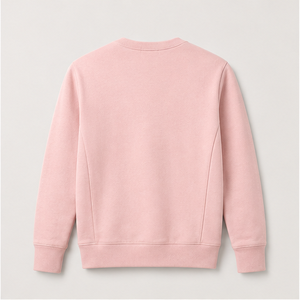 เสื้อสเวตเชิ้ตคอกลมทรงเข้ารูปผ้าคอตตอนเทอร์รี่น้ำหนักเบาสีชมพูพาสเทลสำหรับผู้ชาย รุ่น MCRW-0026 ปรับแต่งได้ - Product Image 2