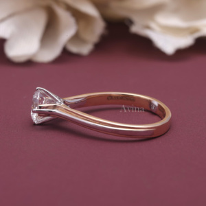 Bague de fiançailles solitaire en diamant cultivé en laboratoire certifié IGI, argent sterling 925 massif, diamant taille ronde, bague de promesse - Product Image 2