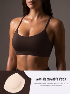 Y Back High <b>Support</b> Sports Bra Women Thin Straps Workout <b>Crop</b> <b>Top</b> Front Eco-Friendly Wirefree Nylon Gym Fitness Yoga Activewear - Product Image 3