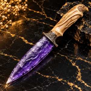 Couteau rituel en cristal d'améthyste de 10 pouces avec manche orné d'un aigle, outil d'autel spirituel artisanal, décoration métaphysique - Product Image 6