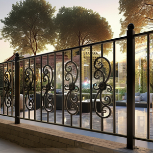 Rampe de balcon en fer forgé sur mesure, rampe décorative en acier pour balcon, utilisation extérieure, durable, revêtement en poudre, design élégant - Product Image 5