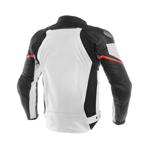 เสื้อแจ็คเก็ตหนัง PU สำหรับผู้ชาย แบบ OEM สั่งทำพิเศษ ระบายอากาศ กันลม คอซิป ดีไซน์สีตัดต่อ แขนยาว สำหรับขี่ในฤดูร้อน - Product Image 2