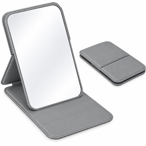 Miroir de maquillage miniature de voyage (11x7cm), miroir pliable portable avec support, léger et fin, pour sac à main, voyage, usage quotidien - Product Image 5