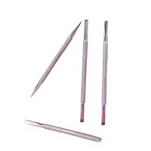 PS-70-1 Europe manucure mat Double tête antidérapant peau morte pousser pas mal aux ongles Pro poussoir à cuticules outils d'art des ongles durables - Product Image 1