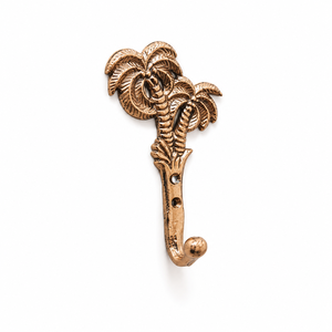 Brass Palm Tree Wall Hook Handmade Decorative <b>Coat</b> Hook Heavy Duty <b>Robe</b> Towel Key Hanger Vintage Home Bathroom Entryway Decor - Product Image 1