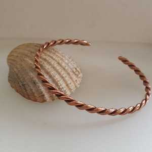 <b>Copper</b> Alloy Twisted Cuff Bracelet Antique <b>Copper</b> Plated Classic Unisex Jewelry men and women hand wear - Product Image 2