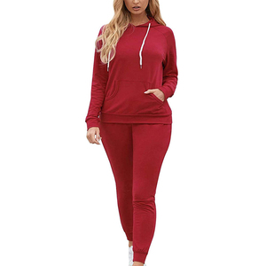 Ensemble de survêtement pour femme, deux pièces, avec capuche, 100% coton, séchage rapide, respirant, fermeture éclair intégrale, qualité supérieure, logo personnalisé, OEM - Product Image 1