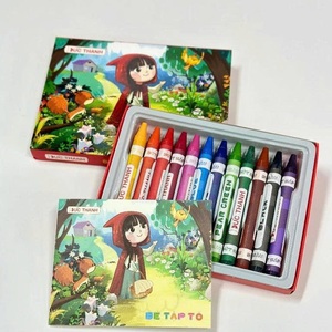 Crayons de peinture pour bébés OEM personnalisés, 12 couleurs, lavables, avec poignée ergonomique, fournitures de dessin pour tout-petits, papeterie artistique sûre, vente en gros - Product Image 3