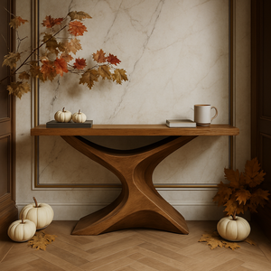 Mesa Auxiliar Moderna Hecha a Mano, Mesa Consola de Madera Única para Entrada, Comedor u Hotel, Decoración Rústica para el Hogar - Product Image 2