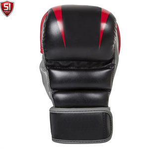 Gants de sparring MMA de haute qualité, sur mesure, en cuir PU, antidérapants, avec sangle de poignet réglable, fermeture auto-agrippante, pour adultes - Product Image 2