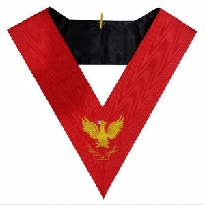 AASR 18TH DEGREE KNIGHT ROSE CROIX MASONIC REGALIA OFFICER'S HAND EMBROIDERED <b>COLLAR</b> SCOTTISH RITE REGALIA FREEMASON <b>COLLAR</b> - Product Image 3