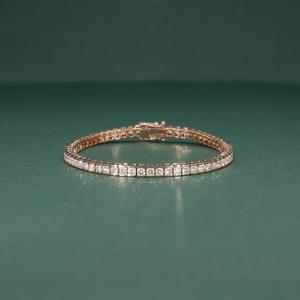 Brazalete de Diamantes Cultivados en Laboratorio, Color E, Forma Redonda, 14K, Brazalete para Mujer, Regalo, Joyería de Moda - Product Image 1