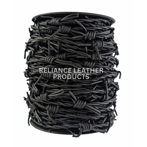 Black Color Leather Barbed Wire Cord Twisted Cowhide Rope Metallic Finish Jewelry Making Cord Wholesale OEM Bulk RTS Supplier - Product Image 2