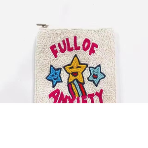 Monedero/Porta Tarjetas para Niñas ASTROS Classic, de Uso Diario, Personalizado, en Colores Mixtos, Textil Hecho a Mano, con Bordado y Cuentas de Vidrio - Product Image 2