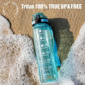 Bouteille d'eau sportive motivante de 32 oz en Tritan avec marqueur de temps, sans BPA, à large ouverture, anti-fuite pour Ann - Product Image 2