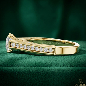Bague de fiançailles en diamant de laboratoire taille princesse |   Bague de mariage pour femme en or plaqué 18 carats certifiée IGI, couleur D, luxe - Product Image 2